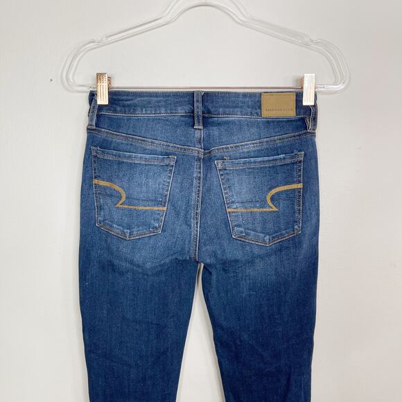 American Eagle Next Level Stretch Hi Rise Jegging Ripped Jeans Womens 2 Regular - Picture 6 of 11